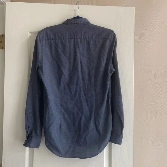 Zara Man slim fit button down Long sleeved Cotton Blue and white Men’s Size M - Picture 4 of 10